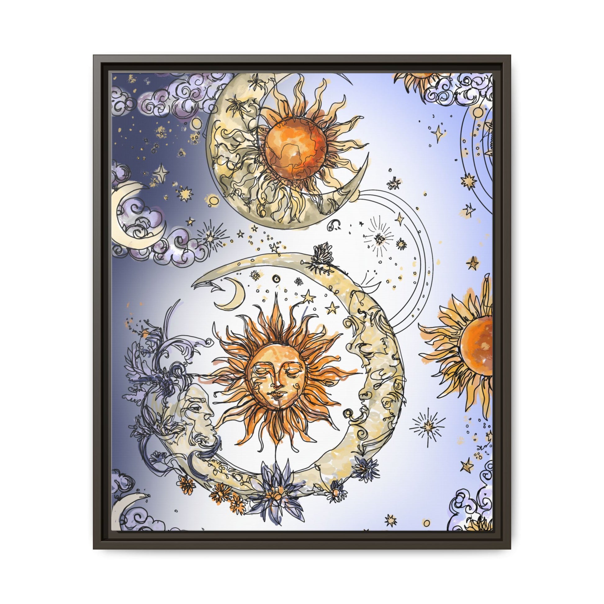 Celestial Matte Canvas, Framed (Multi-color)