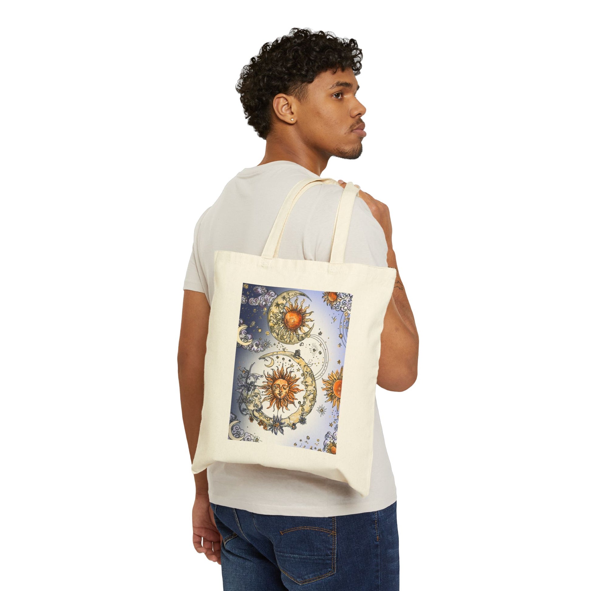 Cotton Canvas Tote Bag - Celestial