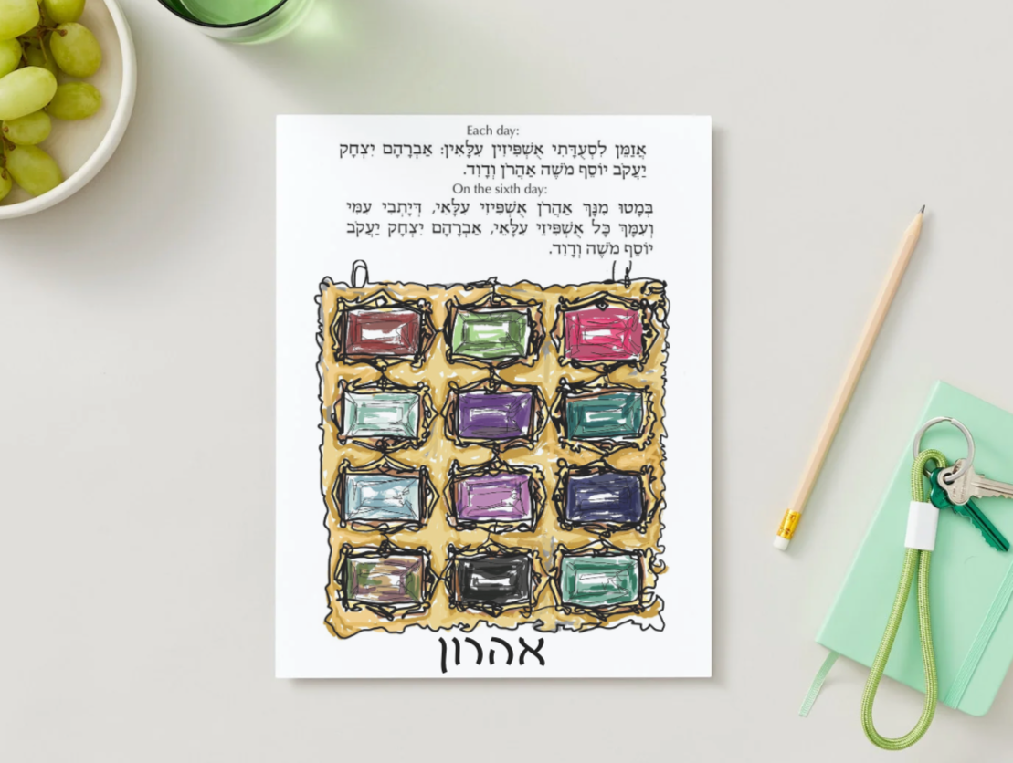 Sukkot Ushpizin Artwork with Blessings