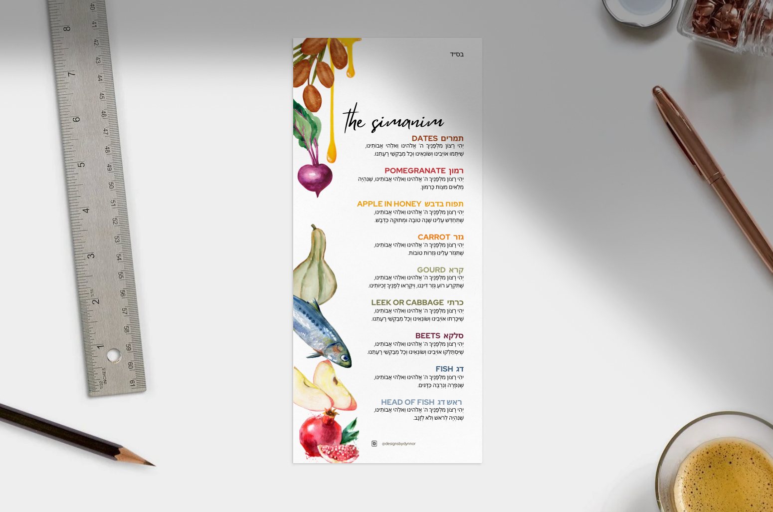 Rosh Hashanah Simanim Cards